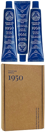 1950~Набор укрепляющих зубных паст с минеральной солью~Mineral Salt Blue Toothpaste Pack, 3шт
