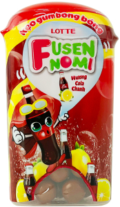 Lotte~Жевательная резинка со вкусом колы с лимоном~Fusen Nomi Cola-Lemon