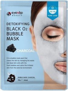 Eyenlip~Очищающая кислородная маска древесным углем~Detoxifying Black O2 Bubble Mask Charcoal
