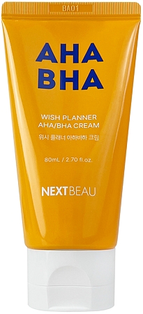 Nextbeau~Обновляющий крем для проблемной кожи с AHA и BHA кислотами~Wish Planner AHA/BHA Cream