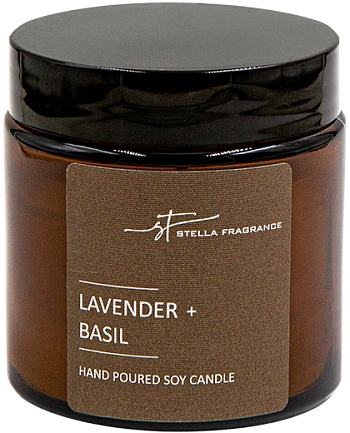 Stella Fragrance~Ароматическая свеча в банке с ароматом лаванды и базилика~Lavender & Basil