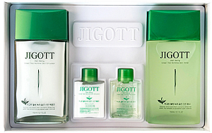 Jigott~Увлажняющий мужской набор с экстрактом зеленого чая~Well-Being Green Tea Homme Skin Care 2Set