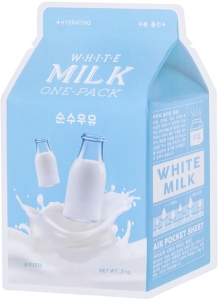 Apieu~Тканевая увлажняющая маска с молочными протеинами~White Milk One-Pack