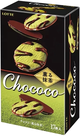 Lotte~Набор печенья Чококо с матчей в шоколаде (Япония)~Chococo Biscuit Green Tea