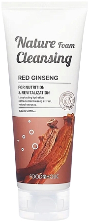 FoodaHolic~Восстанавливающая пенка для умывания с экстрактом женьшеня~Red Ginseng Skin Relaxation