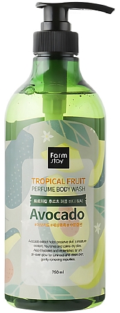 FarmStay~Очищающий гель для душа с авокадо~Tropical Fruit Perfume Body Wash Avocado