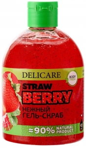 Delicare~Гель-пилинг для душа с экстрактом клубники~Delicare Strawberry