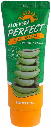 Farmstay~Солнцезащитный крем с экстрактом алоэ SPF 50+/PA+++~Aloevera Perfect Sun Cream