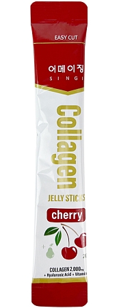 Singi~Коллагеновое желе со вкусом вишни и витамином С (Корея), БАД~Collagen Cherry Jelly Sticks