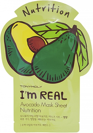 Tony Moly~Тканевая питательная маска с экстрактом авокадо I’m Real~ Avocado Mask Sheet Nutrition