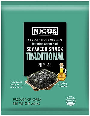 Nicos~Капуста морская сушёная традиционная (Корея)~Seaweed Snack