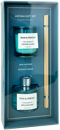 Home Fragrance~Набор Аромасвеча+Аромадиффузор с ароматом груши и фрезии~Pear&Freesia