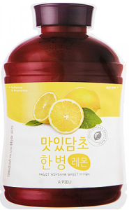 Apieu~Осветляющая тканевая маска с экстрактом лимона~Fruit Vinegar Sheet Mask Lemon