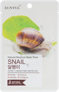 Eunyul~Выравнивающая тканевая маска с муцином улитки~Natural Moisture Mask Pack Snail