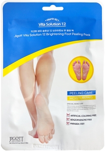 Jigott~Осветляющая маска-пилинг для ног~Vita Solution 12 Brightening Foot Peeling Pack
