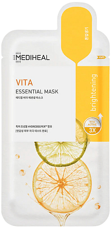 Mediheal~Осветляющая тканевая маска с витаминным комплексом~Vita Essential Mask