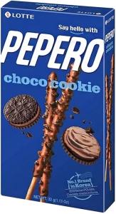 Lotte~Соломка в шоколадной глазури с печеньем (Корея)~Pepero Choco Cookie