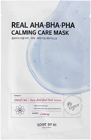 Some By Mi~Успокаивающая тканевая маска с кислотами~Real Aha Bha Pha Calming Care Mask