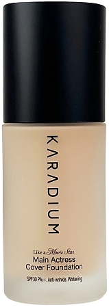 Karadium~Mатирующая тональная основа, тон 21~Cover Foundation Anti-Wrinkle & Whitening SPF30 PA++#21
