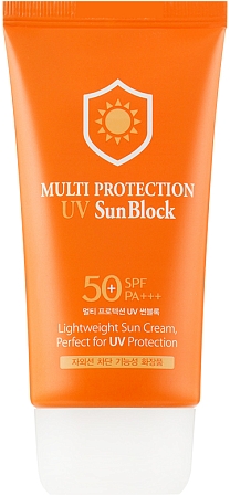 3W Clinic~Интенсивный cолнцезащитный крем с коллагеном~Multi Protection UV Sun Block SPF50+++