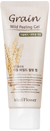 MediFlower~Гипоаллергенный гель-скатка для лица с экстрактом риса~Gel Peeling Grain Mild