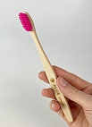 ALOEsmart~Бамбуковая зубная щетка~cредней жесткости, розовая