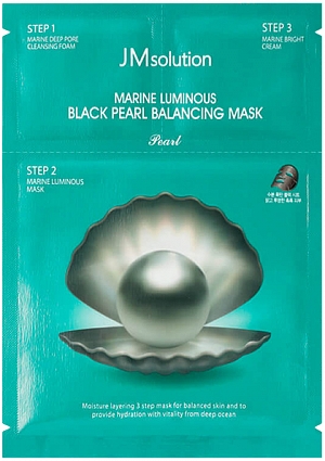 JMsolution~Комплексная трехэтапная маска с коллагеном и черным жемчугом~Marine Luminous Pearl Deep 