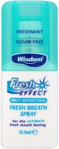 Wisdom~Антибактериальный спрей со вкусом мяты без сахара~Fresh Effect Fresh Breath Spray