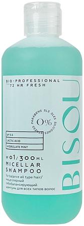 Bisou~Мицеллярный себобалансирующий шампунь для всех типов волос~72 HR Fresh