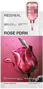 Mediheal~Эссенциальная маска для очищения пор с розовым маслом PDRN~Rosе PDRN Essential Mask
