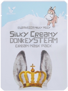 Elizavecca~Питательная тканевая маска с паровым кремом~Silky Creamy Donkey Steam Cream Mask Pack