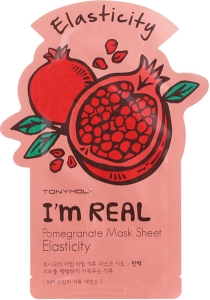 Tony Moly~Антивозрастная тканевая маска с экстрактом граната~I'm Real Pomegranate Mask Sheet