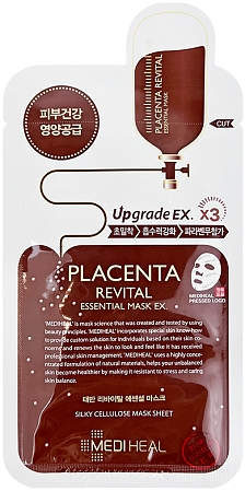 Mediheal~Подтягивающая тканевая маска против дряблости кожи~Placenta Revital Essential Mask EX