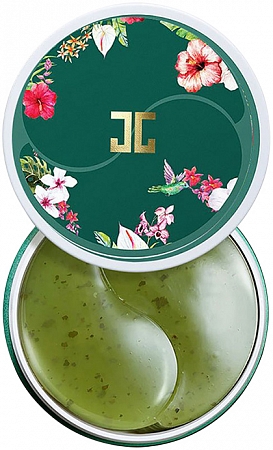 JayJun~Гидрогелевые патчи с лепестками зелёного чая, против отеков~Green Tea Eye Gel Patch 
