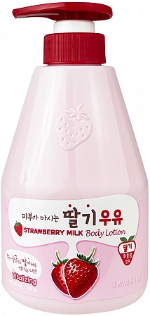 Welcos~Питательное молочко для тела с ароматом клубники~Kwailnara Strawberry Milk Body Lotion