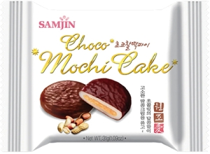 Samjin~Корейский моти в шоколаде с арахисом (Корея)~Choco Mochi Cake