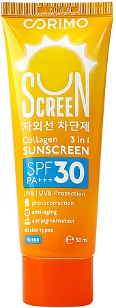 Corimo~Солнцезащитный антивозрастной крем для лица и тела с коллагеном~Collagen Sunscreen SPF 30