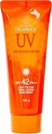 Deoproce~Легкий солнцезащитный крем для лица и тела SPF42 PA++~Premium Uv Sunblock Cream 