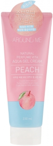 Welcos~Питательный крем-гель для тела с персиком~Around Me Natural Perfume Vita Aqua Gel Cream Peach
