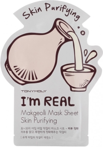 Tony Moly~Осветляющая тканевая маска с экстрактом рисового вина~I’m Real Makgeolli Mask Sheet Skin