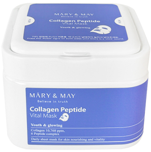 Mary&May~Антивозрастной набор тканевых масок c пептидами~Collagen Peptide Vital Mask 