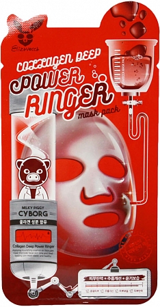 Elizavecca~Антивозрастная восстанавливающая маска с коллагеном~Collagen Deep Power Mask Pack