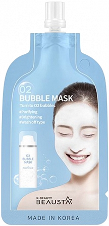 Beausta~Очищающая пузырьковая маска с гиалуроновой кислотой~O2 Bubble Mask
