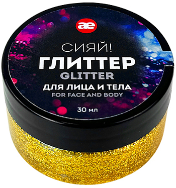 Avanture~Глиттер для лица и тела, золото~Glitter For Face And Body