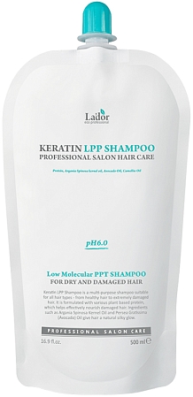 LaDor~Протеиновый шампунь c кератином~Keratin LPP Shampoo Refill