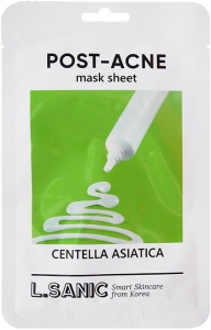 LSanic~Тканевая маска с экстрактом центеллы азиатской против постакне~Centella Asiatica Post-Acne