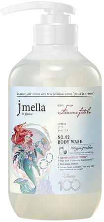 Jmella~Парфюмированный гель для душа c ароматом ванили и личи~Disney In France Femme Fatale Body 