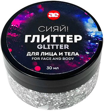 Avanture~Глиттер для лица и тела, серебро~Glitter For Face And Body