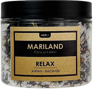 Mariland~Расслабляющая соль для ванн с лепестками василька и цветками анчана~Relax Sea Salt