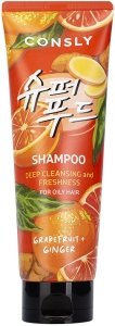 Consly~Глубоко очищающий шампунь для жирных волос~Grapefruit & Ginger